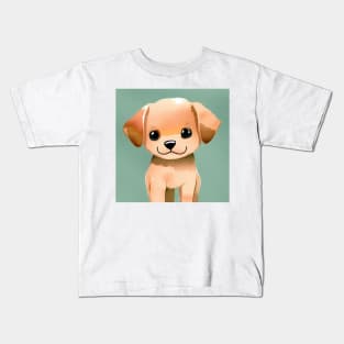 Cute Golden Retriever Dog Puppy Art 1 Kids T-Shirt